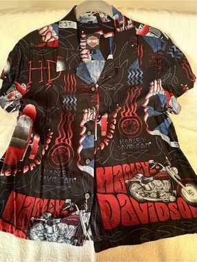 Tory Richard-Harley Davidson Collaboration Graphic Blouse